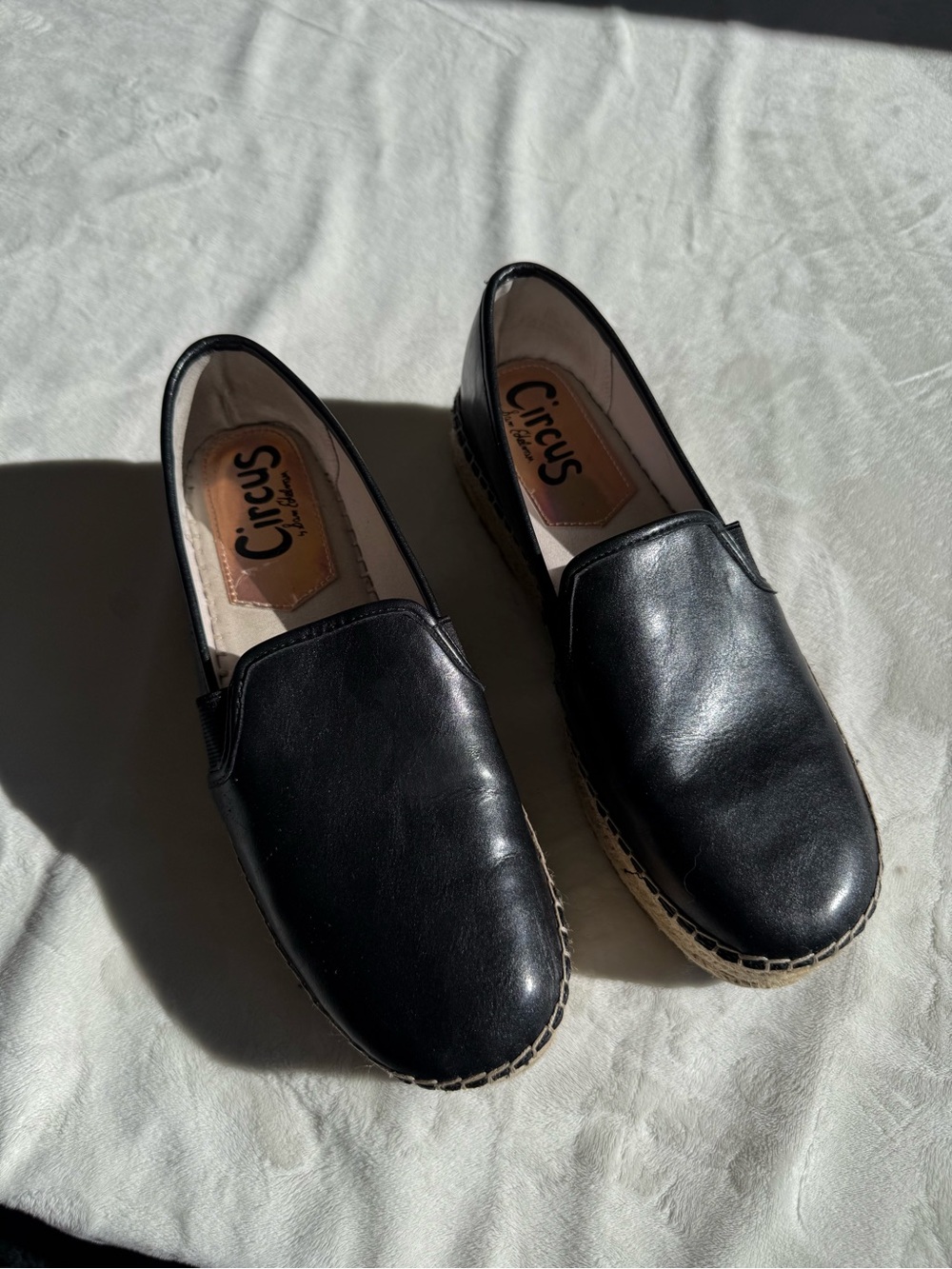 Circus by Sam Edelman Black‎ Leather Espadrille Loafer Women’s Sz 10 Boho Summer